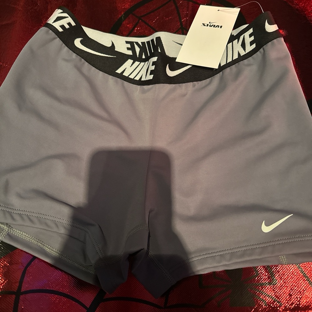 Nike Women’s Gray Athletic Shorts with Branded Waistband